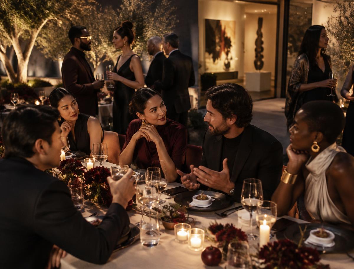 An elegant social dinner